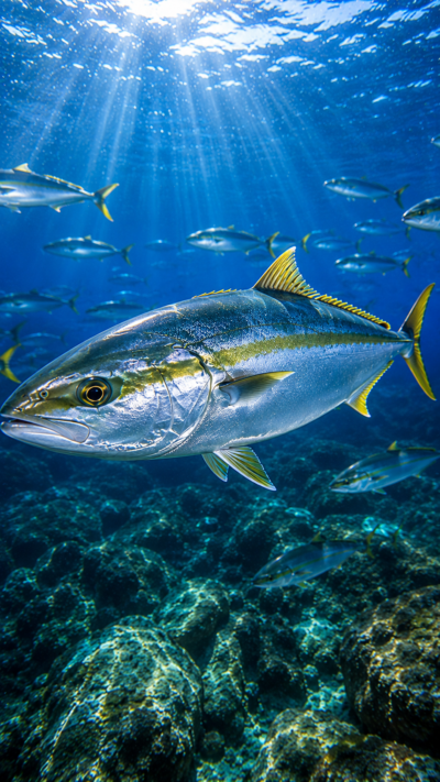 日本近海を回遊する大型のブリ。出世魚として知られる代表的な回遊魚。