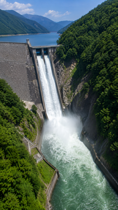 山々に囲まれた日本最大の総貯水容量を誇る徳山ダム