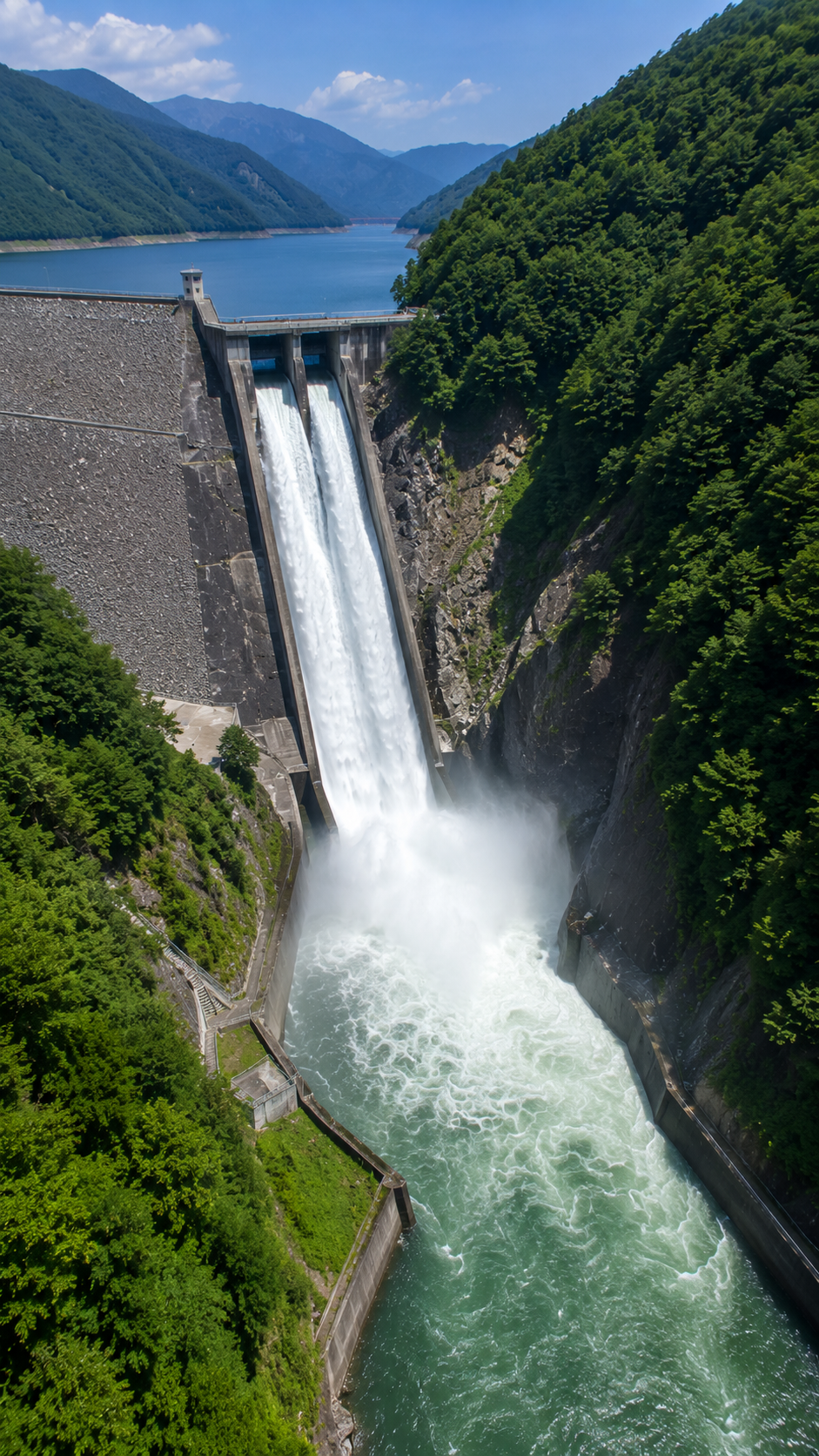 山々に囲まれた日本最大の総貯水容量を誇る徳山ダム