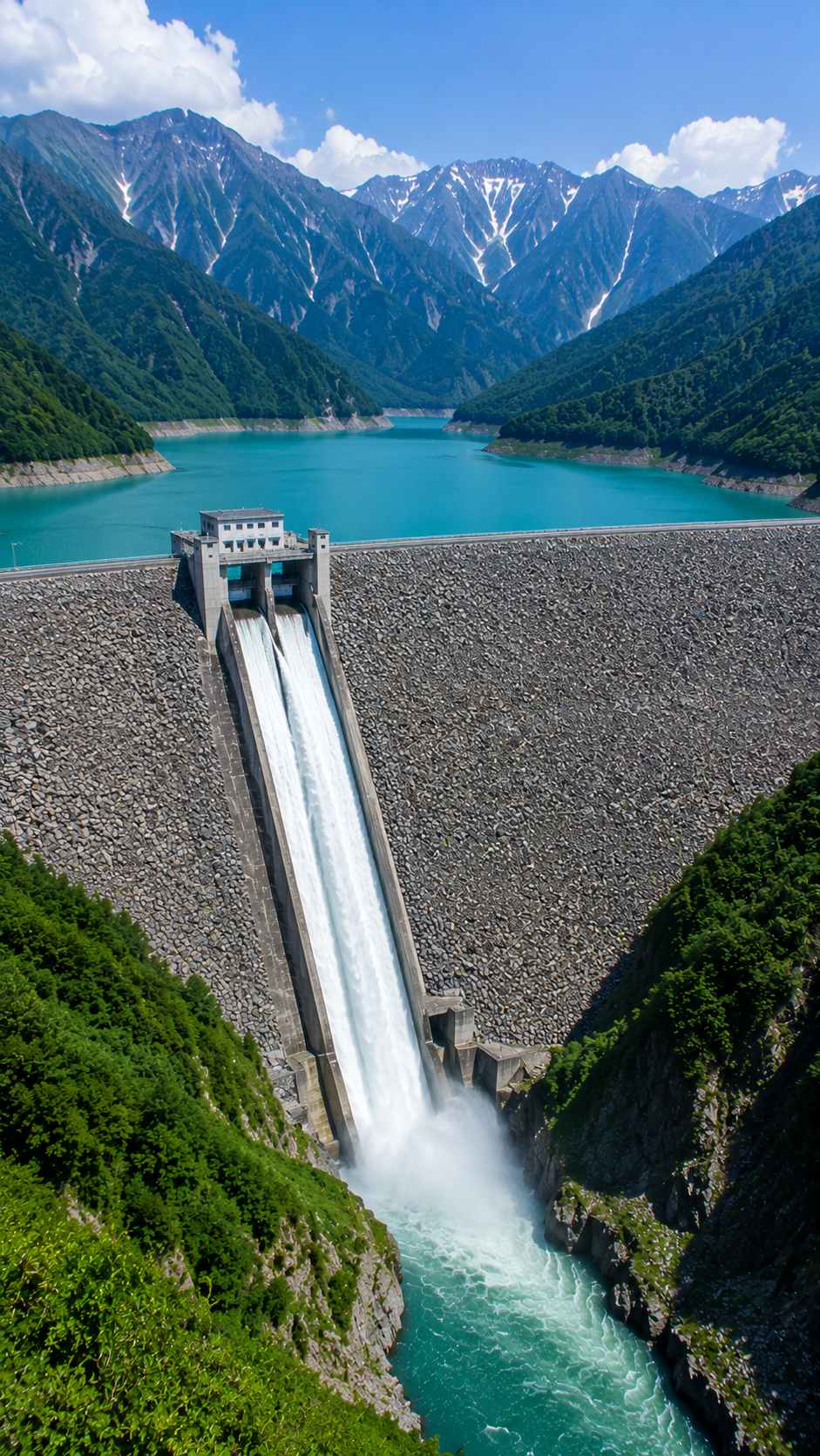 山々に囲まれた日本最大の総貯水容量を誇る徳山ダム