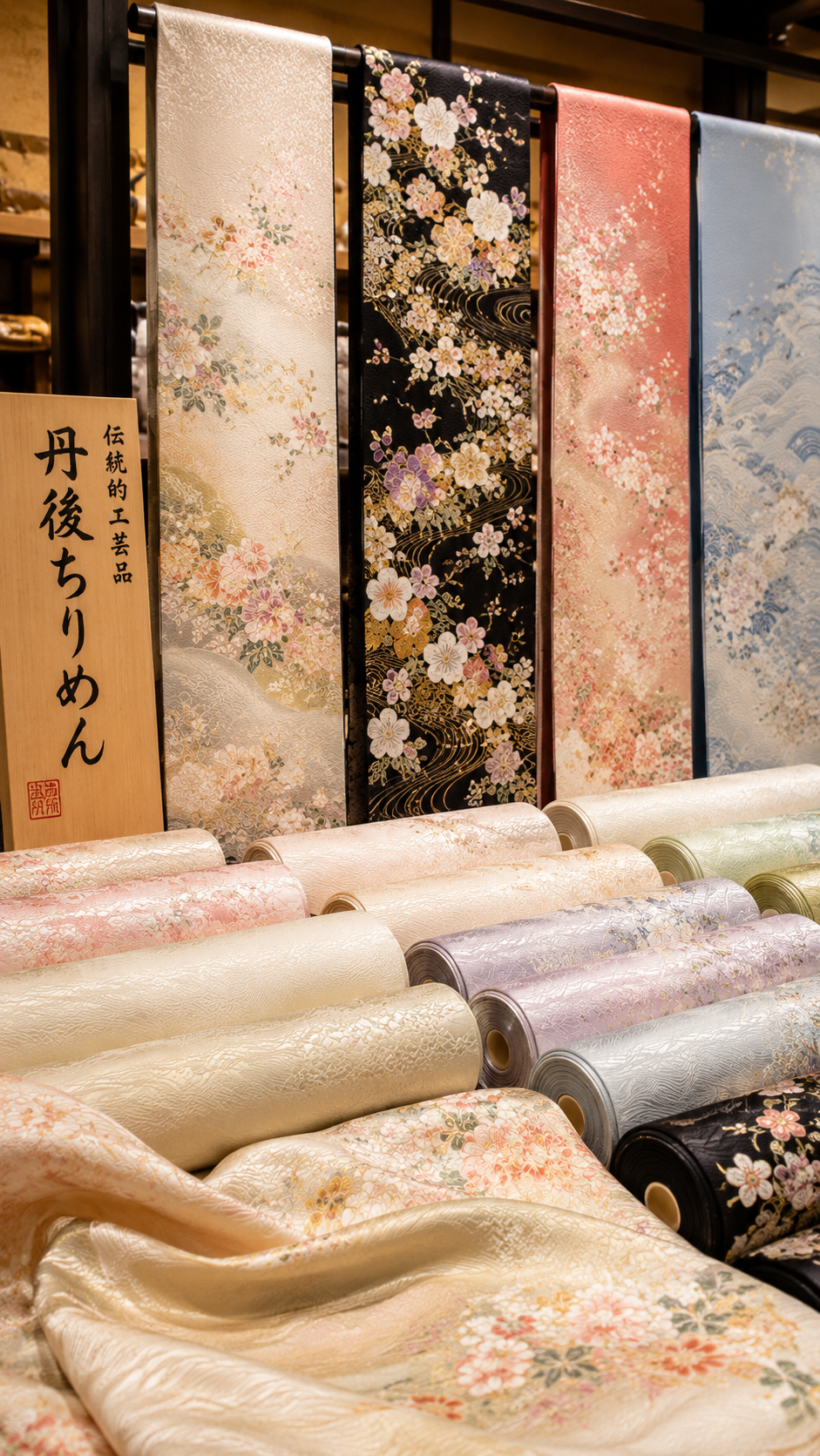 細かなシボと上品な光沢が美しい丹後ちりめん
