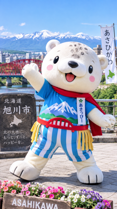 北海道旭川市のご当地キャラクター、旭川のハッピーを願うヒーローあさっぴー