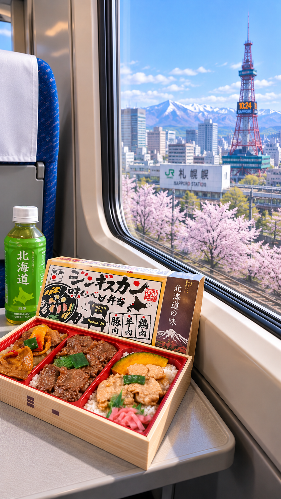 札幌駅の駅弁、ラム・豚・鶏の3種類のジンギスカンを味わえるジンギスカン味くらべ弁当