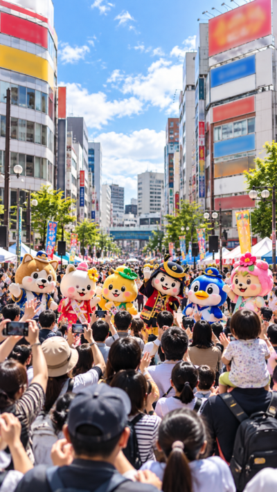 松戸駅周辺に多くの人が集まりステージイベントや出店などを楽しむ松戸まつり2026の風景