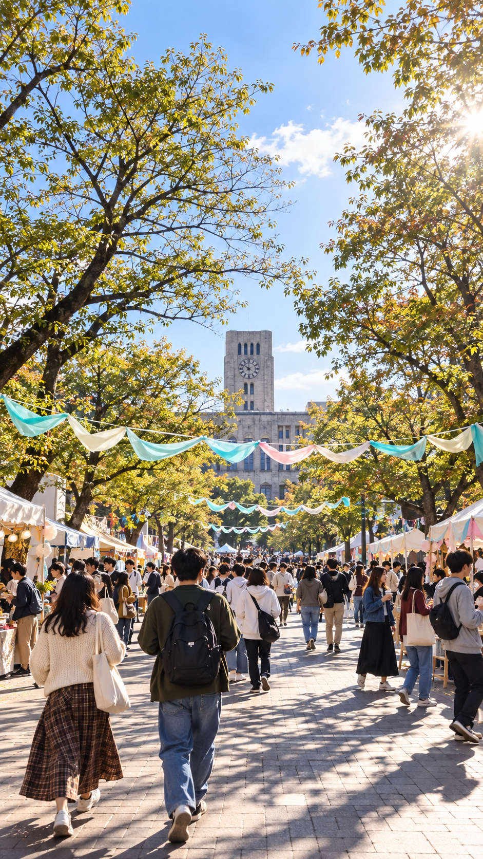 東京都目黒区の東京科学大学大岡山キャンパスで工大祭が開催され、学生による模擬店やステージ、音楽ライブ、研究室公開、科学展示などが行われ、多くの来場者で賑わう秋の大学祭の風景