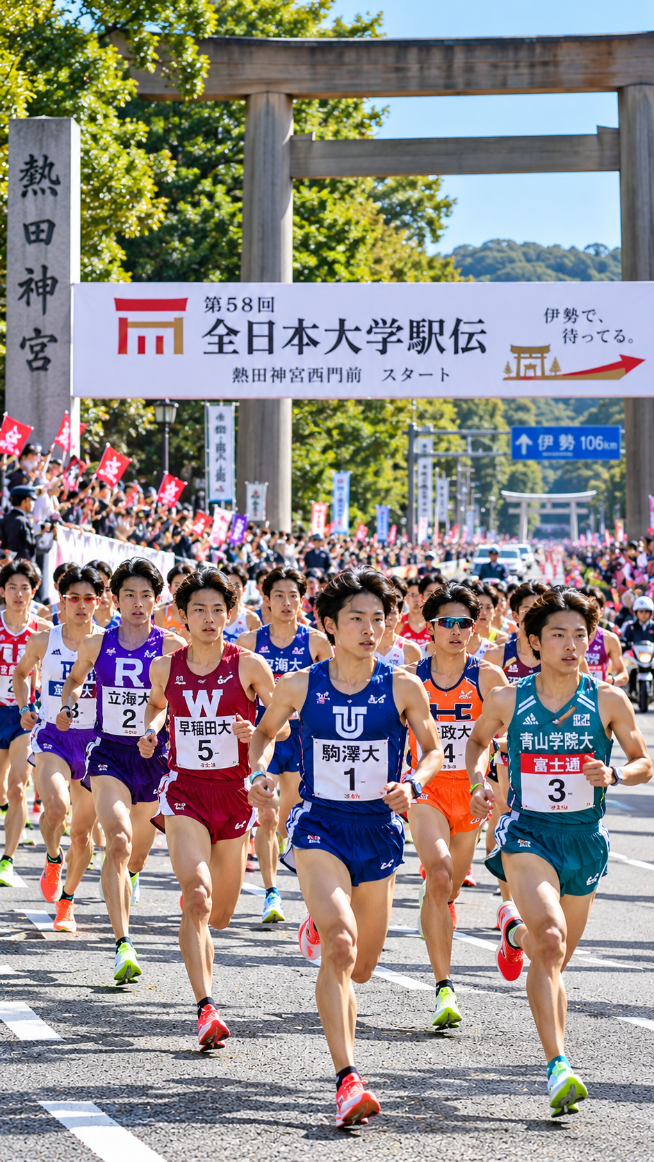 全日本大学駅伝2026｜11月1日開催！全8区間106.8kmのコース・出場校・見どころ