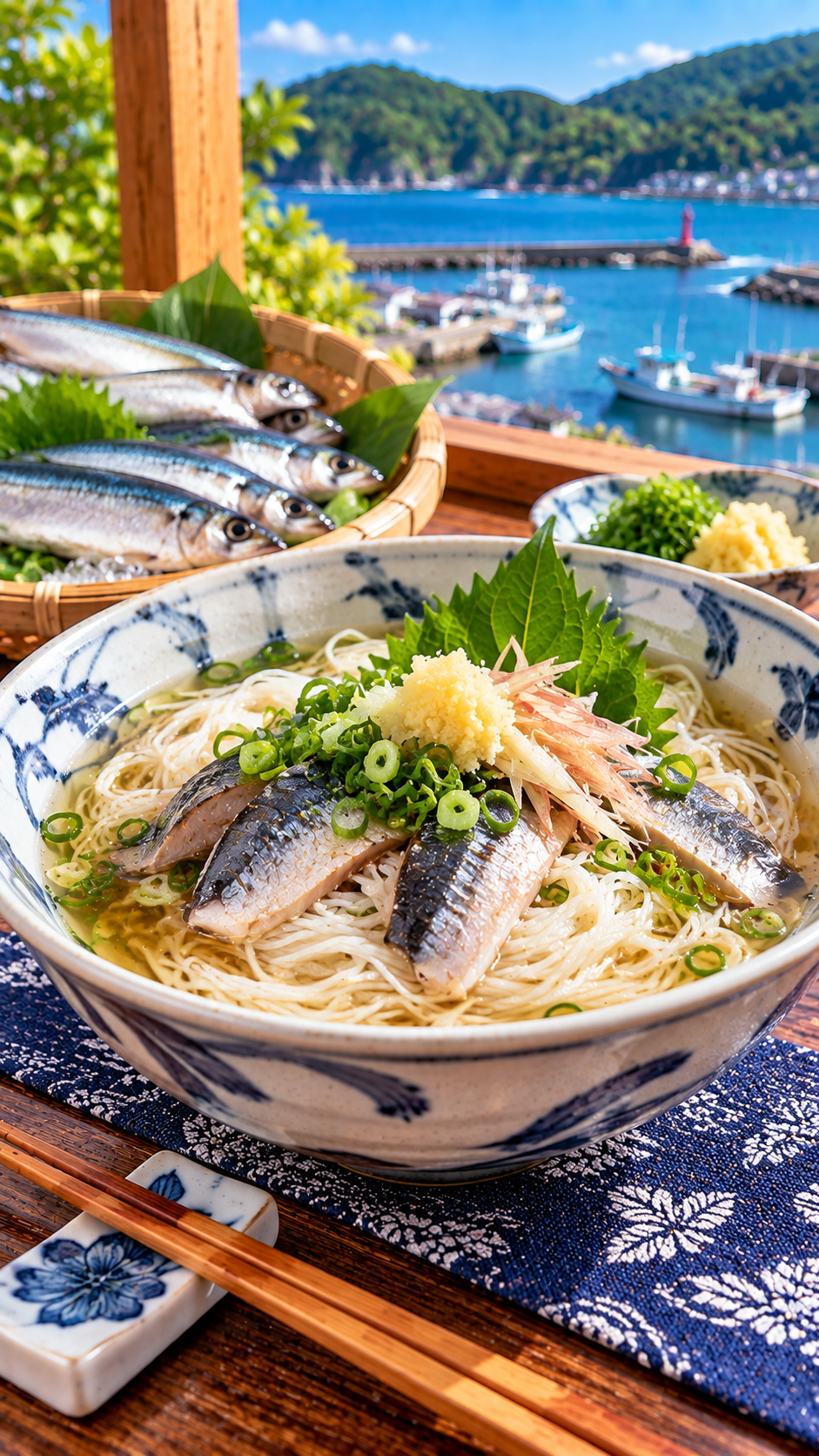千葉県の郷土料理、いわしとそうめんを組み合わせた昔ながらのいわしそうめん
