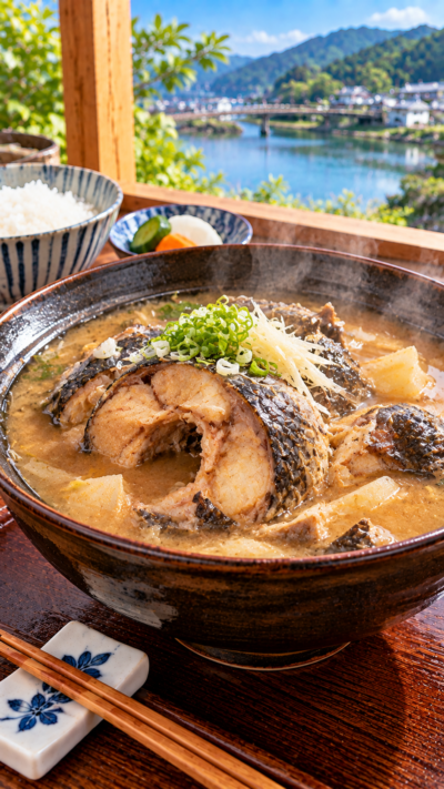 鯉を味噌仕立ての汁でじっくり煮込んだ昔ながらの郷土料理、鯉こく